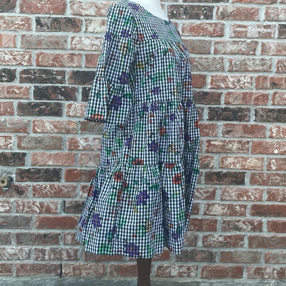 NWT Romeo & Juliet Couture black and white gingham and floral minidress / S - Picture 6 of 16